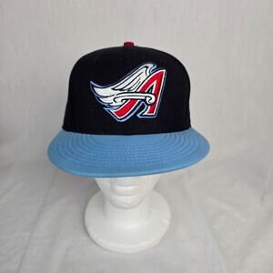 New Era Los Angeles Angel Anaheim 59Fifty Baseball Hat Blue White Red 7 1/4